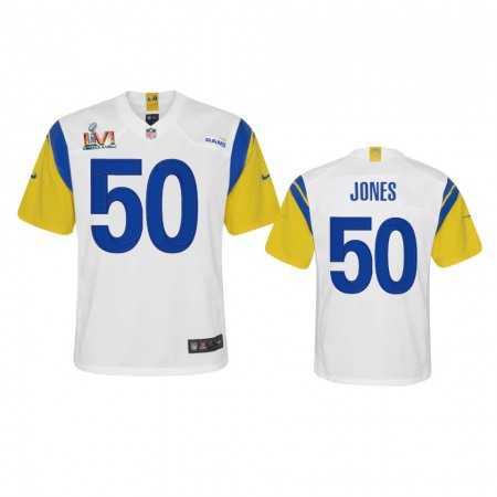 Los Angeles Rams #50 Ernest Jones Youth Super Bowl LVI Patch Nike Alternate Game NFL Jersey - White