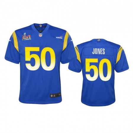 Los Angeles Rams #50 Ernest Jones Youth Super Bowl LVI Patch Nike Game NFL Jersey - Royal