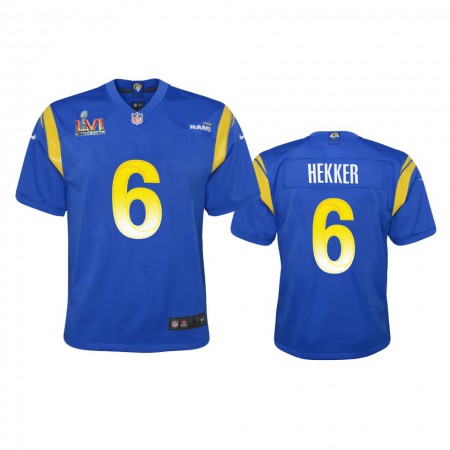 Los Angeles Rams #6 Johnny Hekker Youth Super Bowl LVI Patch Nike Game NFL Jersey - Royal