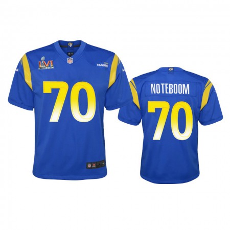 Los Angeles Rams #70 Joseph Noteboom Youth Super Bowl LVI Patch Nike Game NFL Jersey - Royal