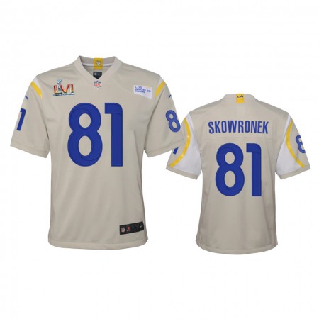 Los Angeles Rams #81 Ben Skowronek Youth Super Bowl LVI Patch Nike Game NFL Jersey - Bone