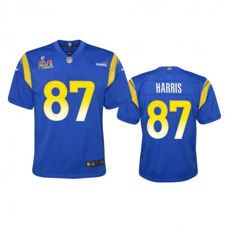 Los Angeles Rams #87 Jacob Harris Youth Super Bowl LVI Patch Nike Game NFL Jersey - Royal