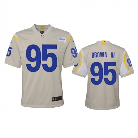 Los Angeles Rams #95 Bobby Brown III Youth Nike Game NFL Jersey - Bone
