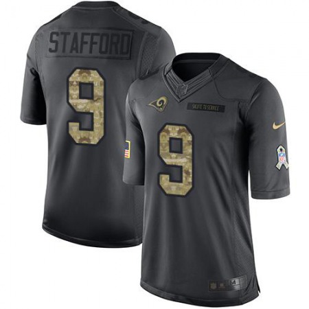 Los Angeles Rams #9 Matthew Stafford Black Youth Stitched NFL Limited 2016 Salute to Service Jersey