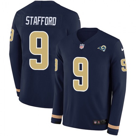 Los Angeles Rams #9 Matthew Stafford Navy Blue Team Color Youth Stitched NFL Limited Therma Long Sleeve Jersey