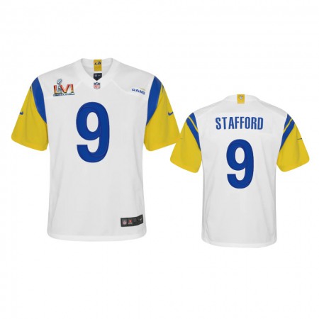 Los Angeles Rams #9 Matthew Stafford Youth Super Bowl LVI Patch Nike Alternate Game NFL Jersey - White