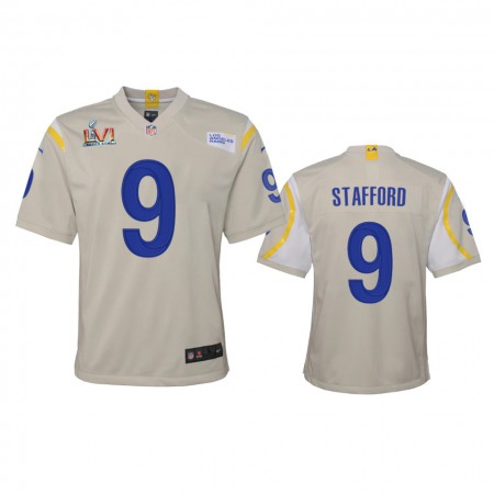 Los Angeles Rams #9 Matthew Stafford Youth Super Bowl LVI Patch Nike Game NFL Jersey - Bone