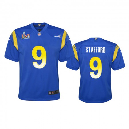 Los Angeles Rams #9 Matthew Stafford Youth Super Bowl LVI Patch Nike Game NFL Jersey - Royal