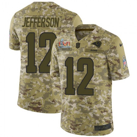 Nike Rams #12 Van Jefferson Camo Super Bowl LVI Patch Youth Stitched NFL Limited 2018 Salute To Service Jersey
