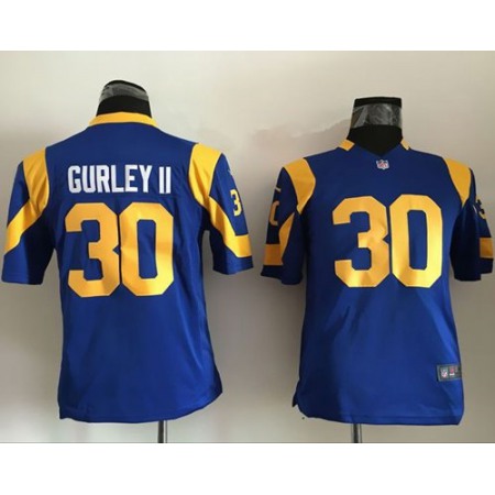 Nike Rams #30 Todd Gurley II Royal Blue Alternate Youth Stitched NFL Elite Jersey