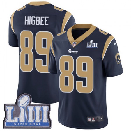 Nike Rams #89 Tyler Higbee Navy Blue Team Color Super Bowl LIII Bound Youth Stitched NFL Vapor Untouchable Limited Jersey
