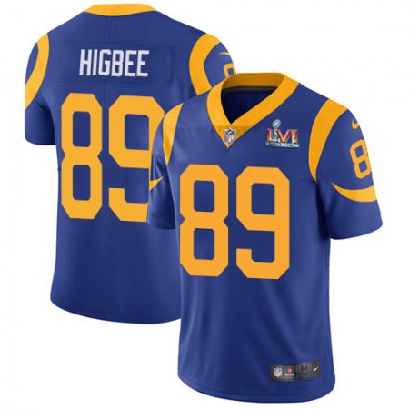 Nike Rams #89 Tyler Higbee Royal Blue Alternate Super Bowl LVI Patch Youth Stitched NFL Vapor Untouchable Limited Jersey