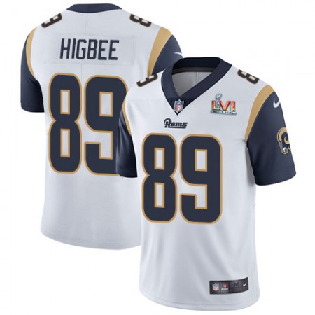 Nike Rams #89 Tyler Higbee White Super Bowl LVI Patch Youth Stitched NFL Vapor Untouchable Limited Jersey