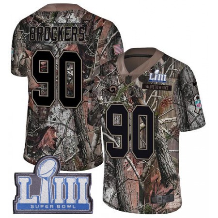 Nike Rams #90 Michael Brockers Camo Super Bowl LIII Bound Youth Stitched NFL Limited Rush Realtree Jersey