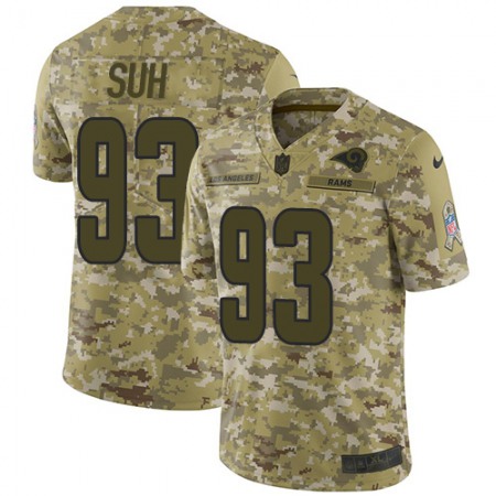 Nike Rams #93 Ndamukong Suh Camo Youth Stitched NFL Limited 2018 Salute to Service Jersey