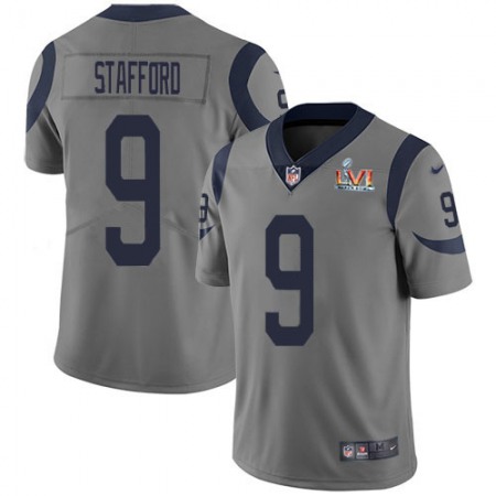 Nike Rams #9 Matthew Stafford Gray Super Bowl LVI Patch Youth Stitched NFL Limited Inverted Legend Jersey
