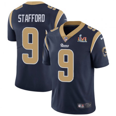 Nike Rams #9 Matthew Stafford Navy Blue Team Color Super Bowl LVI Patch Youth Stitched NFL Vapor Untouchable Limited Jersey