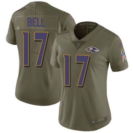 Nike Ravens #17 Le'Veon Bell Olive Women's Stitched NFL Limited 2017 Salute To Service Jersey