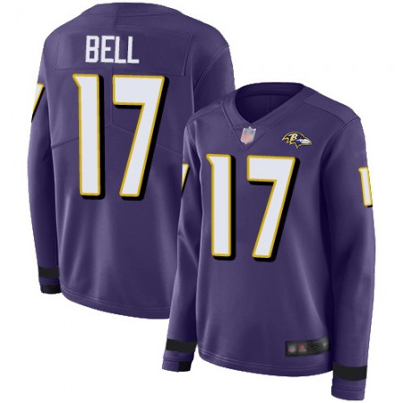 Nike Ravens #17 Le'Veon Bell Purple Team Color Women's Stitched NFL Limited Therma Long Sleeve Jersey