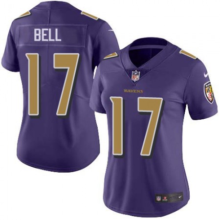Nike Ravens #17 Le'Veon Bell Purple Women's Stitched NFL Limited Rush Jersey