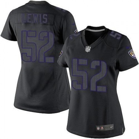 Nike Ravens #52 Ray Lewis Black Impact Women's Stitched NFL Limited Jersey