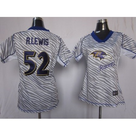 Nike Ravens #52 Ray Lewis Zebra Women's Stitched NFL Elite Jersey