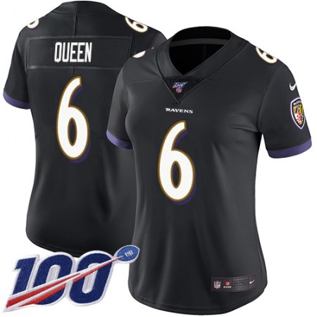 Nike Ravens #6 Patrick Queen Black Alternate Women's Stitched NFL 100th Season Vapor Untouchable Limited Jersey
