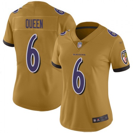 Nike Ravens #6 Patrick Queen Gold Women's Stitched NFL Limited Inverted Legend Jersey