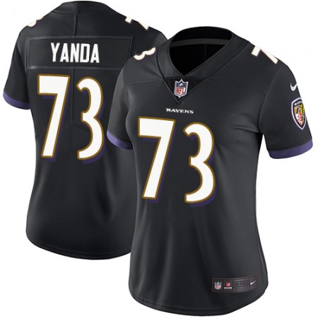 Nike Ravens #73 Marshal Yanda Black Alternate Women's Stitched NFL Vapor Untouchable Limited Jersey