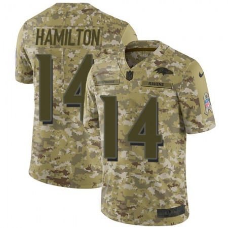 Nike Ravens #14 Kyle Hamilton Camo Youth Stitched NFL Limited 2018 Salute To Service Jersey