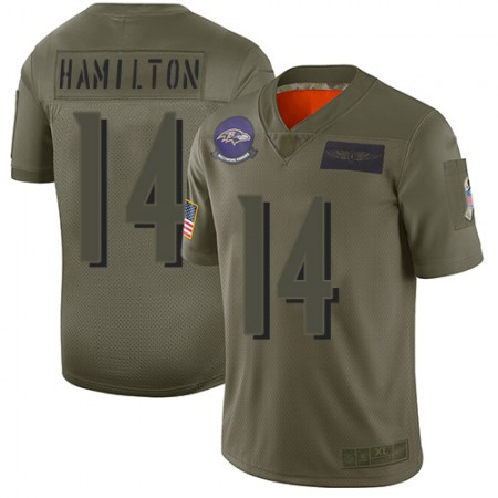 Nike Ravens #14 Kyle Hamilton Camo Youth Stitched NFL Limited 2019 Salute To Service Jersey