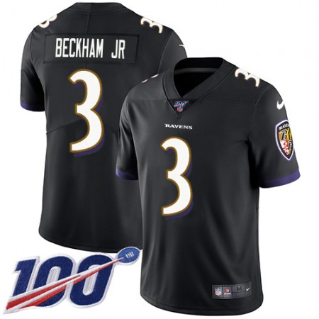 Nike Ravens #3 Odell Beckham Jr. Black Alternate Youth Stitched NFL 100th Season Vapor Untouchable Limited Jersey