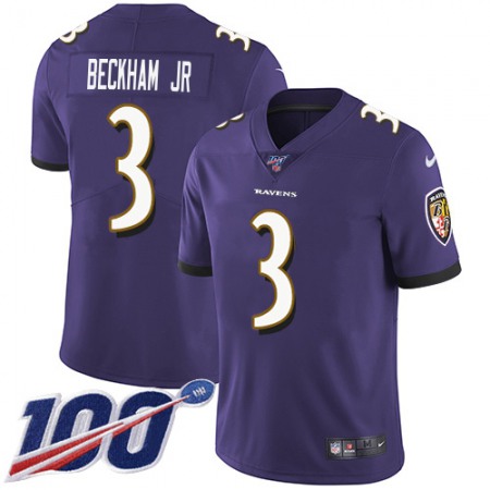 Nike Ravens #3 Odell Beckham Jr. Purple Team Color Youth Stitched NFL 100th Season Vapor Untouchable Limited Jersey
