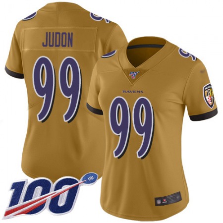 Nike Ravens #99 Matthew Judon Gold Women's Stitched NFL Limited Inverted Legend 100th Season Jersey