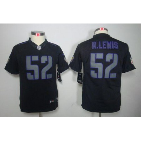 Nike Ravens #52 Ray Lewis Black Impact Youth Stitched NFL Limited Jersey