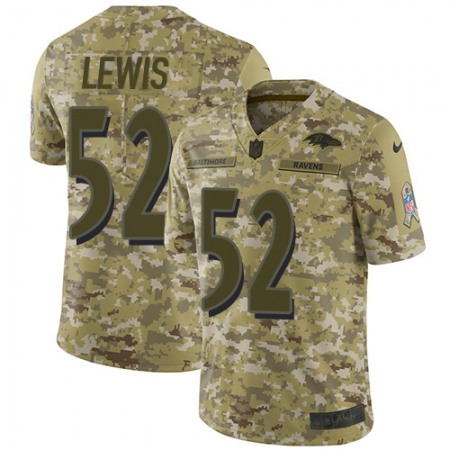 Nike Ravens #52 Ray Lewis Camo Youth Stitched NFL Limited 2018 Salute to Service Jersey