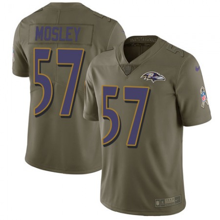 Nike Ravens #57 C.J. Mosley Olive Youth Stitched NFL Limited 2017 Salute to Service Jersey