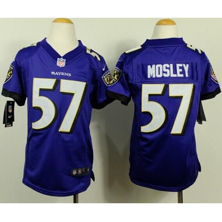 Nike Ravens #57 C.J. Mosley Purple Team Color Youth Stitched NFL New Elite Jersey