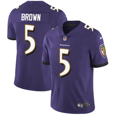 Nike Ravens #5 Marquise Brown Purple Team Color Youth Stitched NFL Vapor Untouchable Limited Jersey