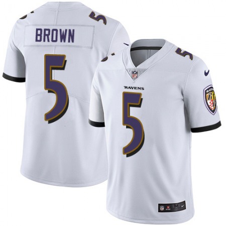 Nike Ravens #5 Marquise Brown White Youth Stitched NFL Vapor Untouchable Limited Jersey