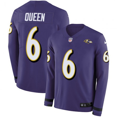 Nike Ravens #6 Patrick Queen Purple Team Color Youth Stitched NFL Limited Therma Long Sleeve Jersey