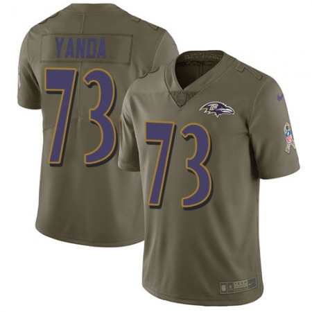 Nike Ravens #73 Marshal Yanda Olive Youth Stitched NFL Limited 2017 Salute to Service Jersey