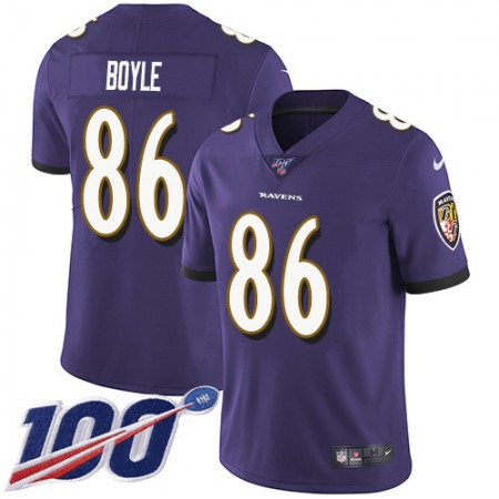 Nike Ravens #86 Nick Boyle Purple Team Color Youth Stitched NFL 100th Season Vapor Untouchable Limited Jersey