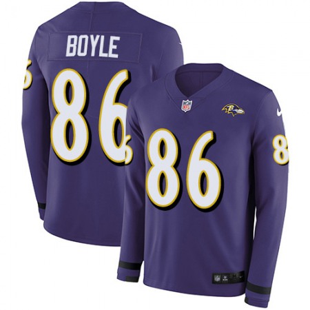 Nike Ravens #86 Nick Boyle Purple Team Color Youth Stitched NFL Limited Therma Long Sleeve Jersey