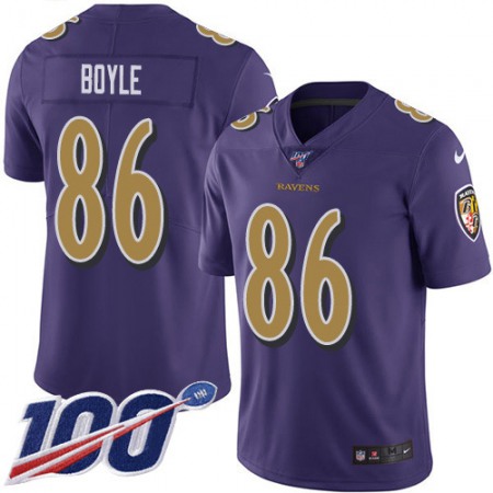 Nike Ravens #86 Nick Boyle Purple Youth Stitched NFL Limited Rush 100th Season Jersey