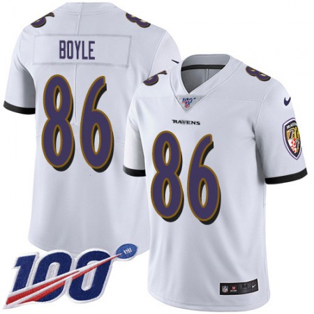 Nike Ravens #86 Nick Boyle White Youth Stitched NFL 100th Season Vapor Untouchable Limited Jersey