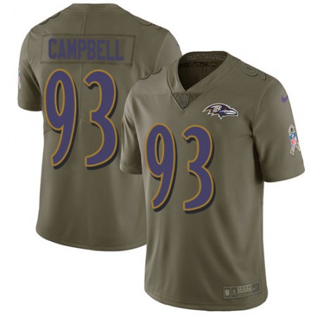 Nike Ravens #93 Calais Campbell Olive Youth Stitched NFL Limited 2017 Salute To Service Jersey