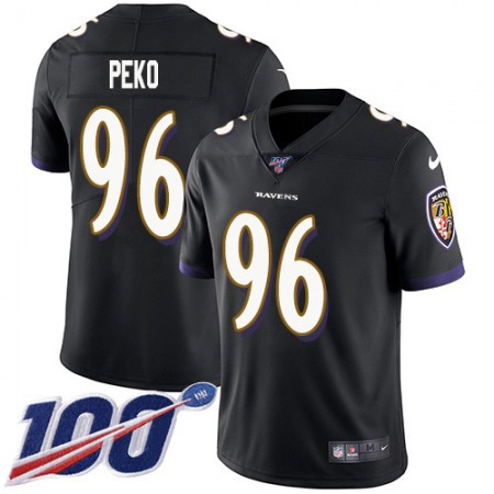 Nike Ravens #96 Domata Peko Sr Black Alternate Youth Stitched NFL 100th Season Vapor Untouchable Limited Jersey