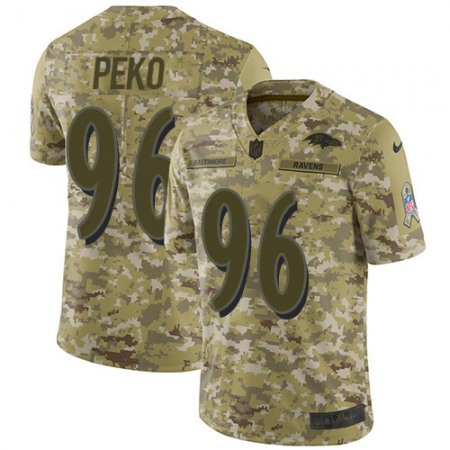 Nike Ravens #96 Domata Peko Sr Camo Youth Stitched NFL Limited 2018 Salute To Service Jersey