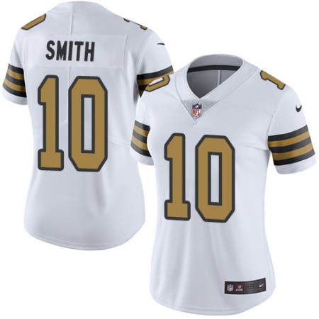 Nike Saints #10 Tre'Quan Smith White Women's Stitched NFL Limited Rush Jersey